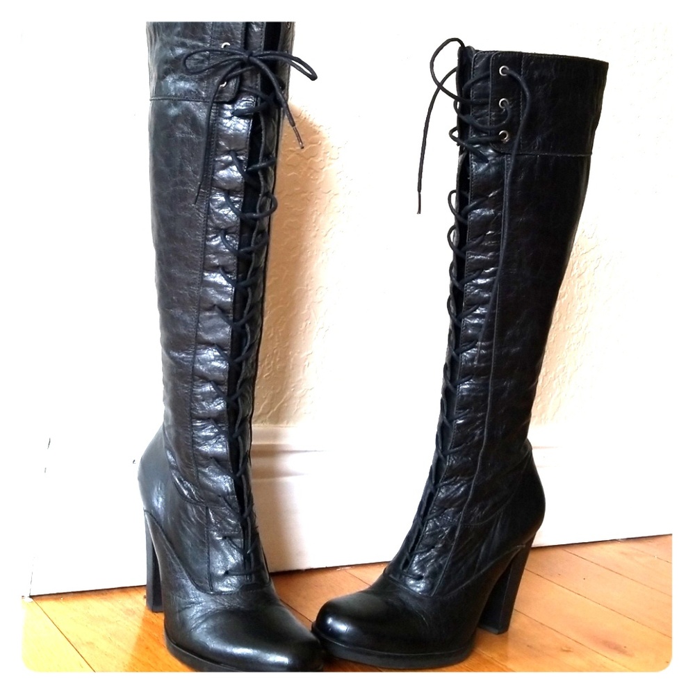 7.5 Like New! Pirate? Biker? Sexy? High Boots!!!